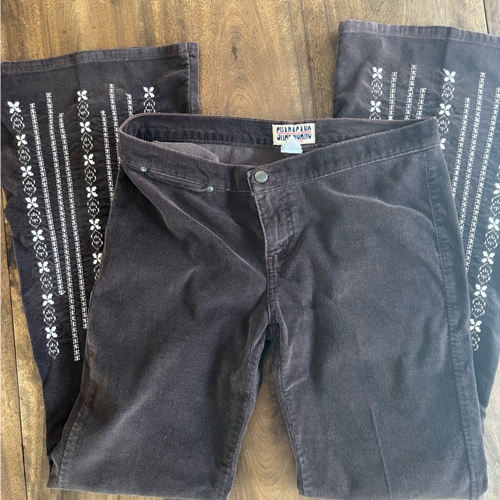 Vintage Corduroy Embroidered Flare Pants